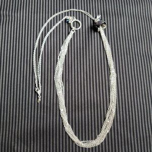 Refined silver curb chain necklace with charms